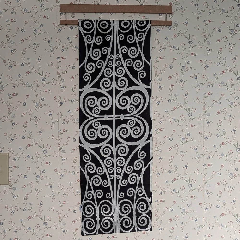 MMA Silk Scarf Double Sided Ethnic Tribal Island Art to Wear Rectangular Musuem